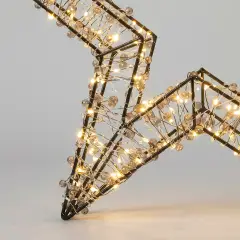 Stella Luminosa Natalizia 40 cm, 400 LED Luce Calda, Struttura Nera, Idonea Anche per Esterni - luci