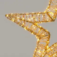 Stella Luminosa Natalizia 40 cm con 600 LED Luce Calda, Struttura Oro, Idonea Anche per Esterni - luci