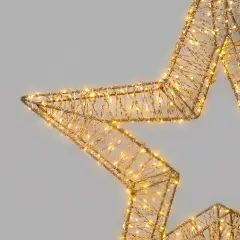 Stella Luminosa Natalizia 70 cm con 1500 LED Luce Calda, Struttura Oro, Idonea Anche per Esterni - luci