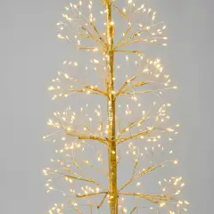 Albero di Natale Faggio Slim 438 LED, Altezza 90 cm, Finitura Oro - alberi led di design