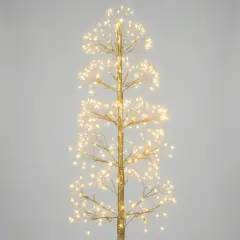 Albero di Natale Faggio Slim 708 LED, Altezza 150 cm, Finitura Oro - alberi led di design