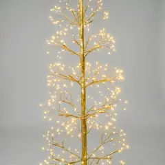 Albero di Natale Faggio Slim 1080 LED, Altezza 180 cm, Finitura Oro - alberi led di design