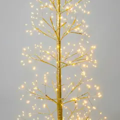 Albero di Natale Faggio Slim 1224 LED, Altezza 210 cm, Finitura Oro - alberi led di design