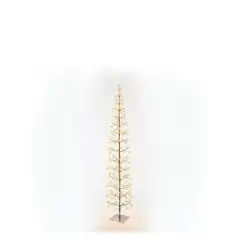 Albero di Natale Faggio Slim 1224 LED, Altezza 210 cm, Finitura Nero - alberi led di design