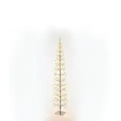 Albero di Natale Faggio Slim 708 LED, Altezza 150 cm, Finitura Nero - alberi led di design