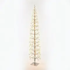 Albero di Natale Faggio Slim 1224 LED, Altezza 210 cm, Finitura Nero - alberi led di design