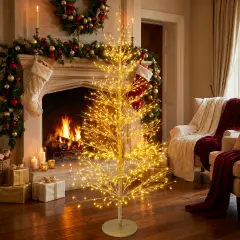 Albero di Natale Faggio Classico 1440 LED, Altezza 150 cm, Finitura Oro - alberi led di design