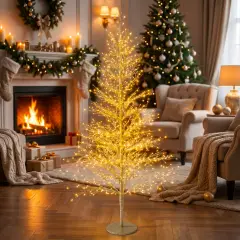 Albero di Natale Faggio Classico 1940 LED, Altezza 180 cm, Finitura Oro - alberi led di design