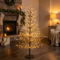 Albero di Natale Faggio Classico 1440 LED, Altezza 150 cm, Finitura Nero - alberi led di design