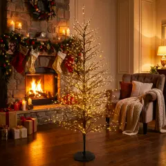 Albero di Natale Faggio Classico 1940 LED, Altezza 180 cm, Finitura Nero - alberi led di design