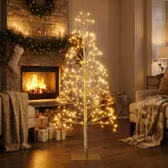 Albero di Natale Faggio Classico 500 LED, Altezza 70 cm, Finitura Oro per Interni ed Esterni - alberi led di design
