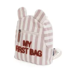 Childhome My First Bag Zaino Bambini Stripes Nude/Terracotta - zainetti asilo