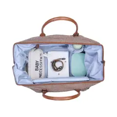 Mommy Bag Borsa Fasciatoio con Materassino Teddy Soft Brown - borse e zaini