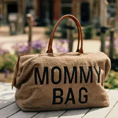 Mommy Bag Borsa Fasciatoio con Materassino Teddy Soft Brown - borse e zaini