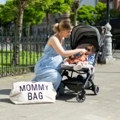 Mommy Bag Borsa Fasciatoio con Materassino Teddy Off White - borse e zaini