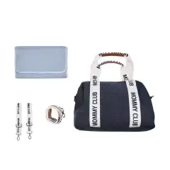 Mommy Bag Borsa Fasciatoio con Materassino in Tela Canvas Black - borse e zaini