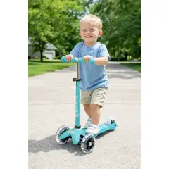 Monopattino Mini Micro Deluxe Led Acqua - monopattini