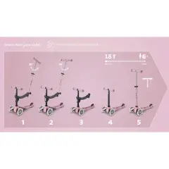 Monopattino Mini2Grow Deluxe Led Rosa - monopattini