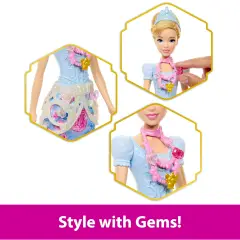 Disney Princess - Bambola Cinderella Jewel Reveal Con Sorprese - collezionabili bambina