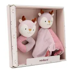 Set Regalo per Neonati: Sonaglio + Copertina Confezione Cervo Rosa - accessori