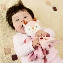 Set Regalo per Neonati: Sonaglio + Copertina Confezione Cervo Rosa - accessori