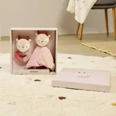 Set Regalo per Neonati: Sonaglio + Copertina Confezione Cervo Rosa - accessori