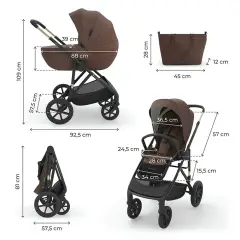 Trio Prime 3 Velvet Mokka 3in1 Kinderkraft - trio e modulari