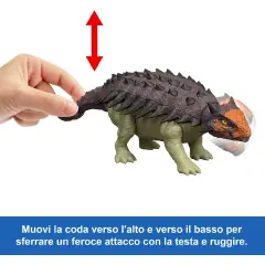 Jurassic World Rebirth Ankylosaurus Ruggito Selvaggio - action figures ed accessori