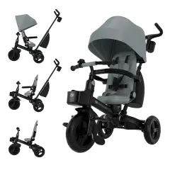 Kinderkraft Triciclo Aveo 2 Plus 6in1 Grey – da 9 Mesi a 5 Anni - Tricicli e primi passi