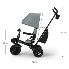 Kinderkraft Triciclo Aveo 2 Plus 6in1 Grey – da 9 Mesi a 5 Anni - Tricicli e primi passi