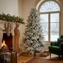 Albero di Natale Nevira Innevato, 1205 Rami con Apertura a Ombrello, Altezza 210 cm - alberi