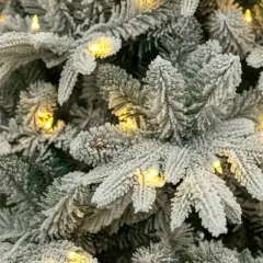 Albero di Natale Luminoso Slim Innevato Fitz Roy, 100% PE Real Touch, 320 Led, Altezza 210 cm - alberi