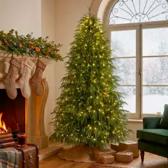Albero di Natale Luminoso Heritage Ultra-Realistico, 850 Rami, 450 Led, Altezza 210 cm - alberi