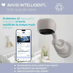 Baby Monitor WiFi Smart AI 2K UHD Notturno - interfono videomonitor