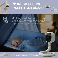 Baby Monitor WiFi Smart AI 2K UHD Notturno - interfono videomonitor