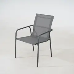 Set Tavolo Amalfi Antracite + 4 Poltrone Bend Antracite Outdoor - tavoli, sedie e poltroncine