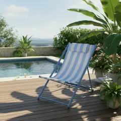 Sdraio Coast Riga Azzurra Reclinabile 3 Posizioni - divani e poltrone