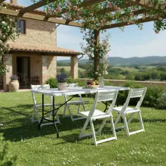 Tavolo Birreria Pieghevole 180x70 Bianco - tavoli, sedie e poltroncine