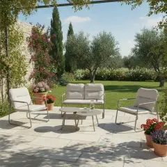 Salottino Furore Tortora 4 Posti Set Lounge Giardino - set e salotti