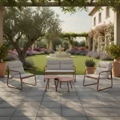 Salottino Furore Terracotta 4 Posti Set Lounge Giardino - set e salotti