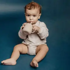 Tazza Evolutiva Per Bambini In Silicone 3 In 1 Beige Suavinex - biberon e accessori