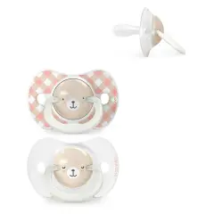 Succhietto Per La Notte Con Tettina In Silicone - Si Illumina Al Buio 2 Pezzi Rosa 0/6m - ciucci