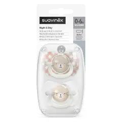 Succhietto Per La Notte Con Tettina In Silicone - Si Illumina Al Buio 2 Pezzi Rosa 0/6m - ciucci