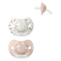 Birdies Succhietto Con Tettina In Silicone 0/6m Rosa 2 Pezzi  Suavinex - ciucci