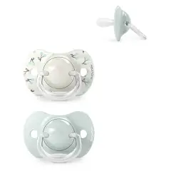 Birdies Succhietto Con Tettina In Silicone 0/6m Verde 2 Pezzi Suavinex - ciucci