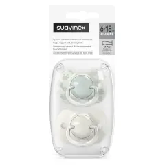 Birdies Succhietto Con Tettina In Silicone 6/18m Verde 2 Pezzi Suavinex - ciucci