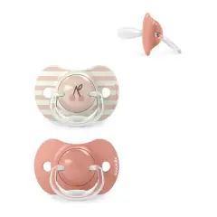 Birdies Succhietto Con Tettina In Silicone +18M Rosa 2 Pezzi Suavinex - ciucci