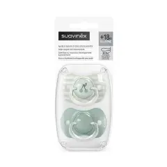 Birdies Succhietto Con Tettina In Silicone +18M Verde 2 Pezzi Suavinex - ciucci