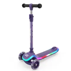 Monopattino 3 Ruote Regolabile e Pieghevole FlashGo con Luci LED per Bambini 3-5 Anni, Viola - monopattini