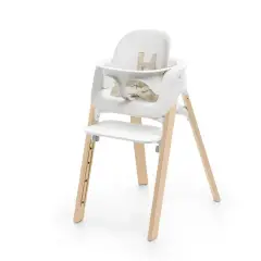 Seggiolone Stokke Steps Sedia Evolutiva Bambino - Bianco/Naturale - seggioloni